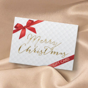Carte De Réduction Certificat-prime rouge de ruban de Joyeux Noël