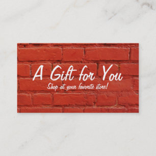 Carte De Réduction Chèque-cadeau de brique rouge