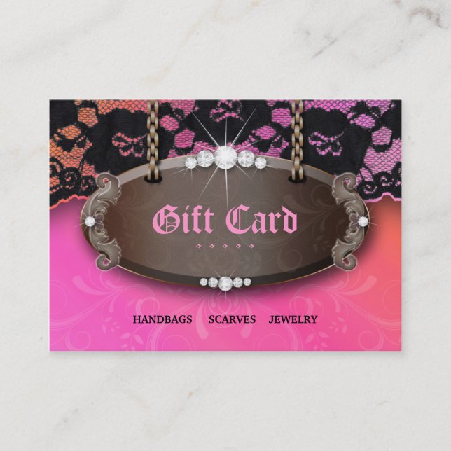 Carte De Réduction Chèque-cadeau d'orange de rose de mode de dentelle (Devant)
