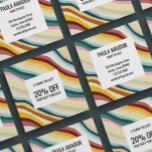 Carte De Réduction Chic coloré ondulé ondulé Vagues artisanales<br><div class="desc">Montrez votre style avec ce dessin dessiné à la main devant le dos de la remise/carte de visite. Idéal pour stylistes, salons, studios de yoga, hommes d'affaires, comptables, designers, blogueurs, fashionistas et autres créateurs. Ajoutez votre propre texte pour le faire briller ! Consultez mon magasin pour en savoir plus !...</div>