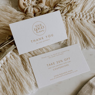 Carte De Réduction Chic Gold Typographie Business Logo Merci