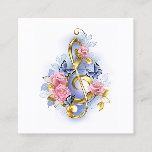 Carte De Réduction Clé de fer avec roses roses roses (Devant)