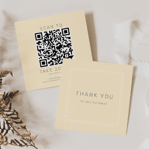 Carte De Réduction Code QR de remerciement pour entreprise Avery jaun