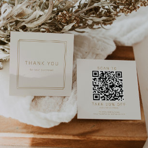 Carte De Réduction Code QR de remerciement pour entreprise Avery Or V