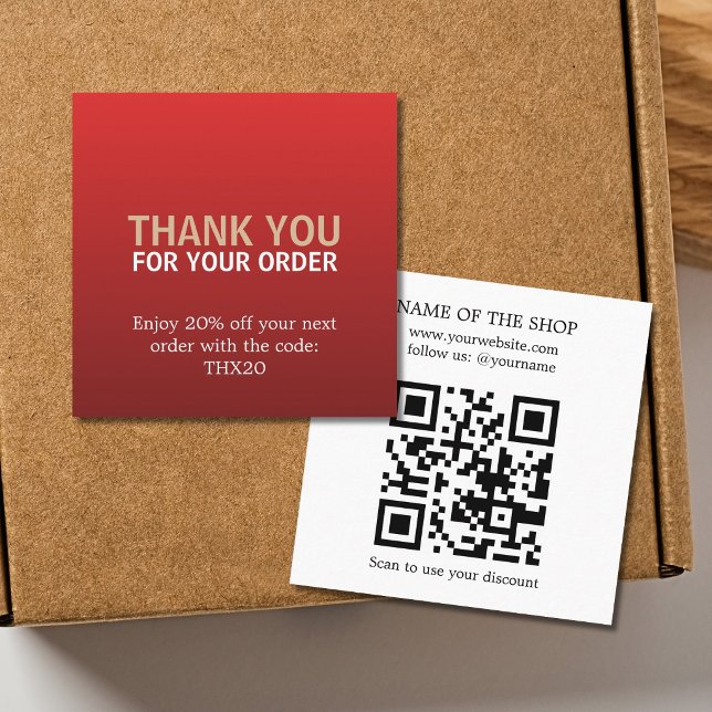 Carte De Réduction Code QR Moderne Merci pour Votre Commande  (Créateur téléchargé)