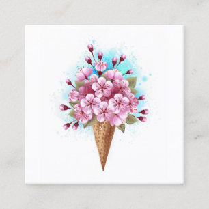 Carte De Réduction Cône rose Sakura crème glacée gaufre