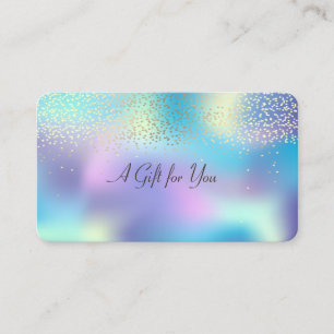 Carte De Réduction Confetti doré moderne élégant brillant holographiq