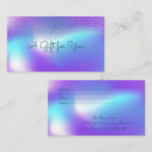 Carte De Réduction Confetti Ombré Holographique Moderne Élégant