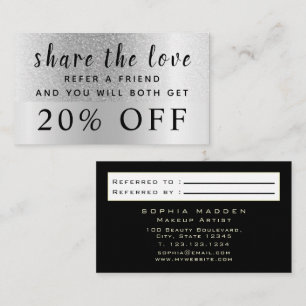 Carte De Réduction Cool Silver Sparkle Ombre Parties scintillant tend