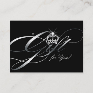 Carte De Réduction Couronne d'argent de noir de certificat-prime de