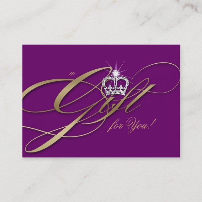 Carte De Réduction Couronne pourpre de bijoux de certificat-prime de (Devant)