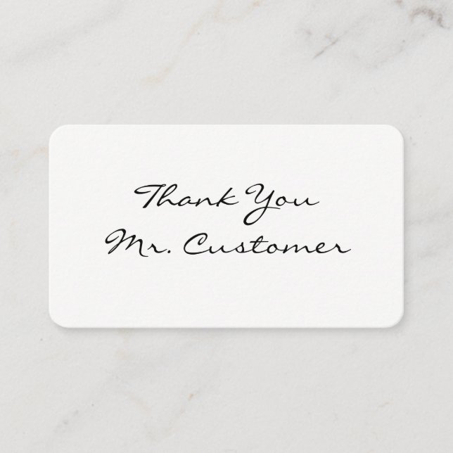 Carte De Réduction Cursive/Merci minimaliste (Devant)