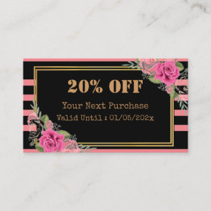Carte de réduction de code QR floral