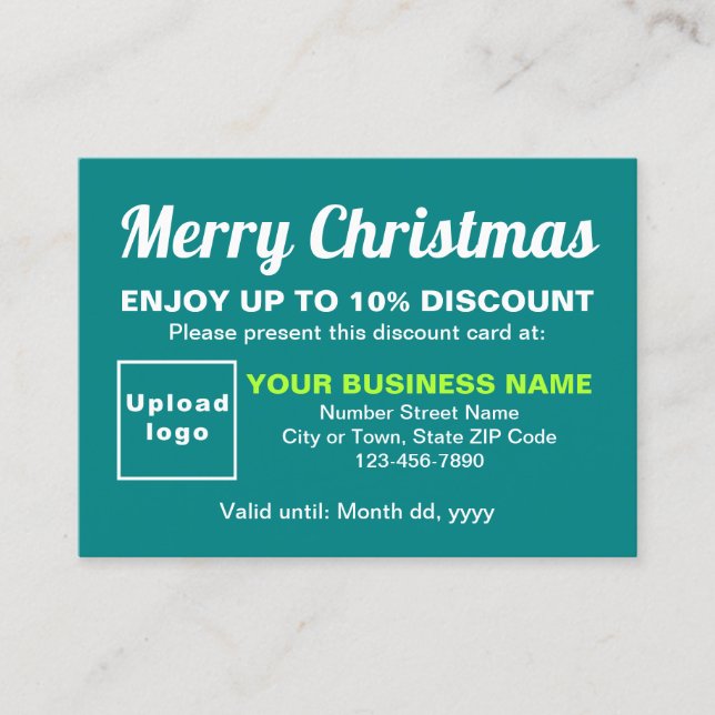 Carte de réduction de Noël pour les entreprises Te (Devant)