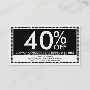 Carte De Réduction disposition des coupons