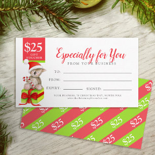 Carte De Réduction Don d'ours de Noël 25 $