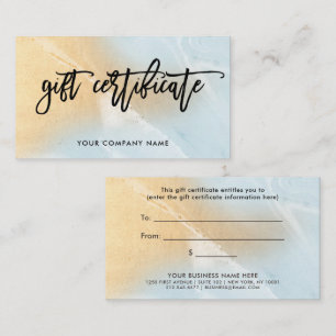 Carte De Réduction Doucement bleu et certificat-prime de marbre d'or