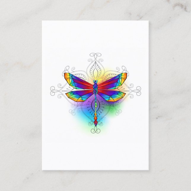 Carte De Réduction Dragonfly en arc-en-ciel (Devant)