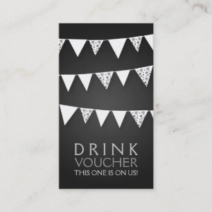 Carte De Réduction Élégant bon de boisson Love Bunting Monogramme noi