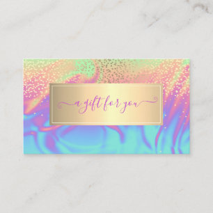 Carte De Réduction Elégant cadre tendance Confetti Ombre Holographiqu
