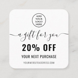 Carte De Réduction Élégant code QR Loyauté Logo d'entreprise Noir Bla