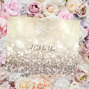 Carte De Réduction Elégant Confetti d'or moderne, Parties scintillant