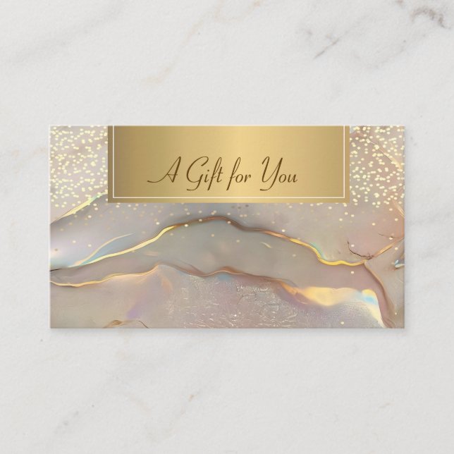 Carte De Réduction Elegant Modern,Professional Gold Confetti Opal (Devant)