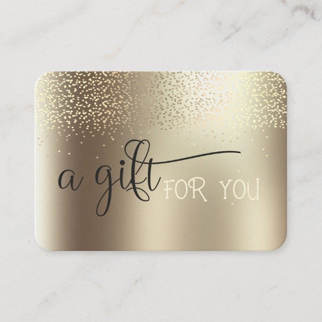 Carte De Réduction Elegant Modern Stylish Gold Confetti  (Devant)