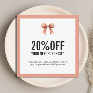 Carte De Réduction Élégant Pastel Ribbon élégant salon de beauté Coup