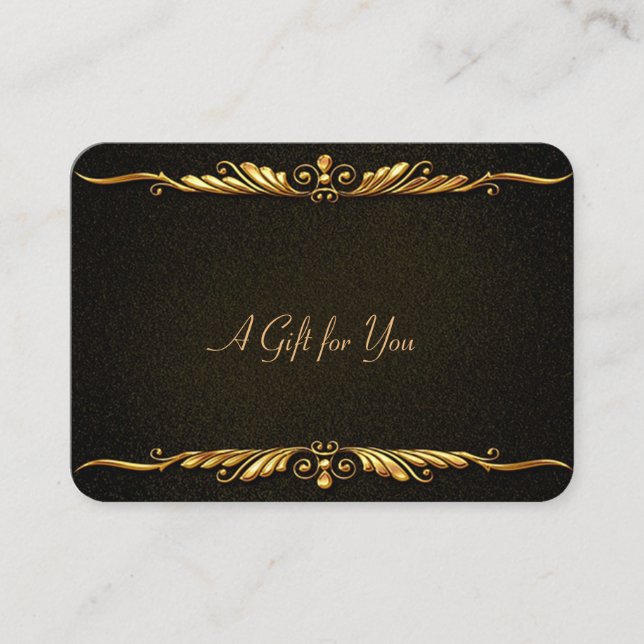 Carte De Réduction Élégant Style Or,Noir (Devant)