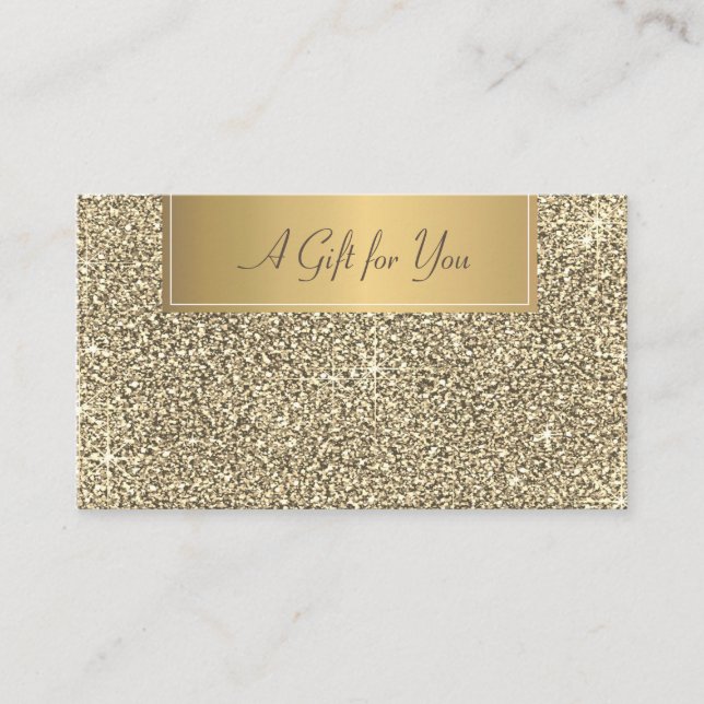 Carte De Réduction Élégante Luxe Moderne Paillettes Dorées (Devant)