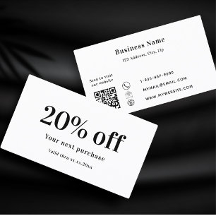 Carte De Réduction Entreprise de code qr noir blanc