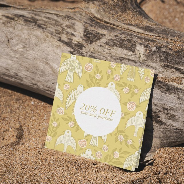 Carte De Réduction Falcons & Rose Chic Élégant Illustré Girly (Créateur téléchargé)