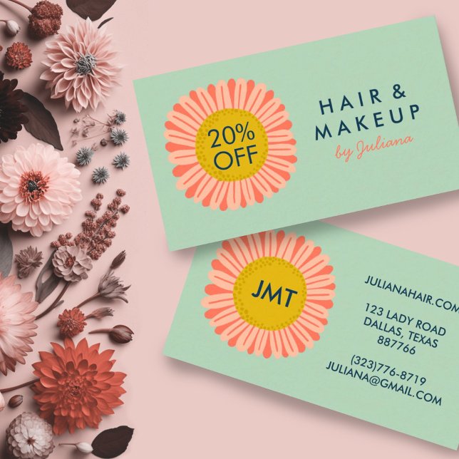 Carte De Réduction Fleur de tournesol doux rose (Custom daisy discount card)