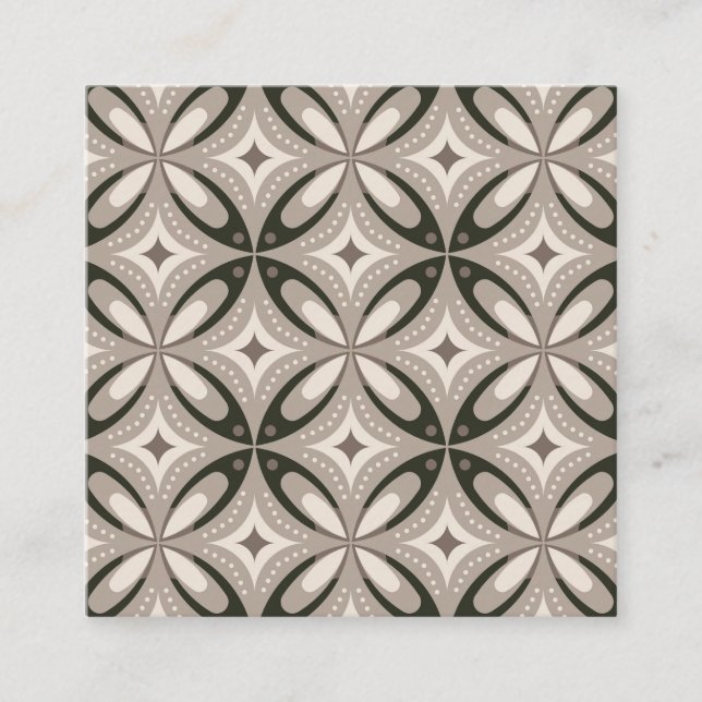 Carte De Réduction Formes circulaires rétro beige et marron (Devant)