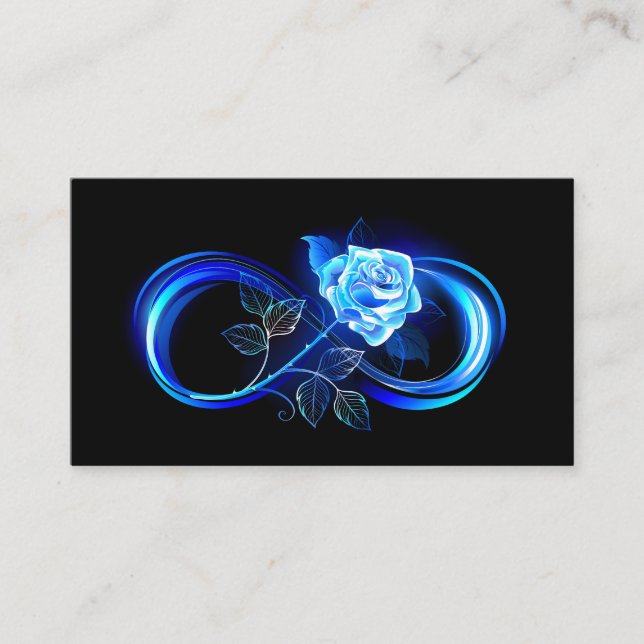 Carte De Réduction Glowing infinity with blue rose (Devant)