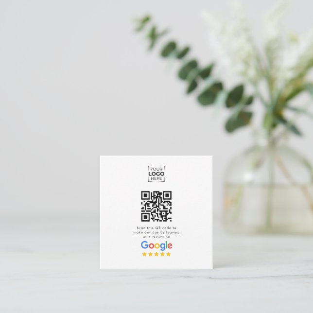 Carte De Réduction Google Review QR Code Business Review  (Debout devant)