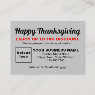 Carte de réduction Gray de Thanksgiving Business