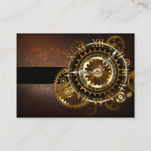 Carte De Réduction Horloge Steampunk avec des engrenages anciens