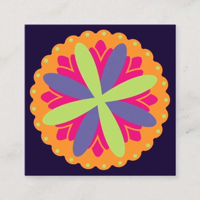 Carte De Réduction illustration de formes florales orange (Devant)