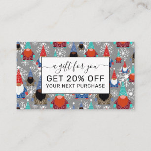 Carte De Réduction Illustrations de flocon de neige Gnome Motif de No