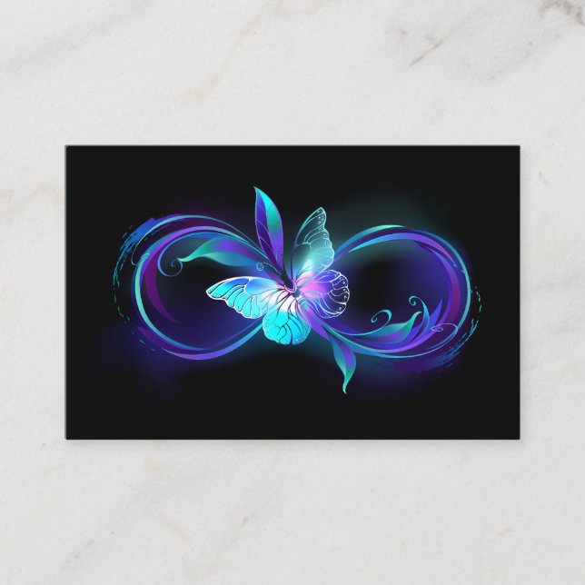 Carte De Réduction Infinité brillante avec papillon magique (Devant)