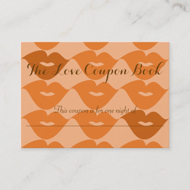 Carte De Réduction Le livret de coupons d'amour (Devant)