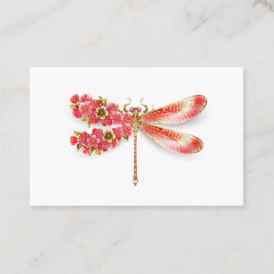 Carte De Réduction libellule de fleurs avec sakura de bijoux