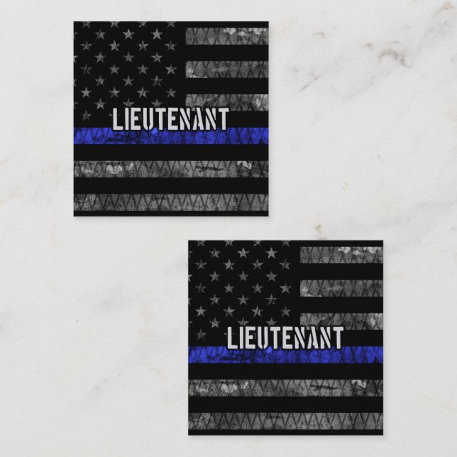 Carte De Réduction Lieutenant Thin Blue Line Drapeau désorganisé (Devant / Derrière)