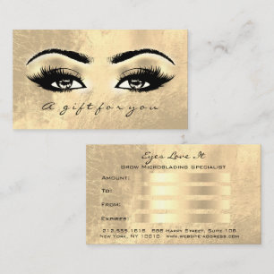 Carte De Réduction L'or de maquillage de fronts de certificat-prime