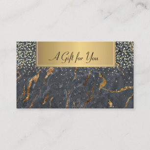 Carte De Réduction Marbre gris doré confetti tendance cool
