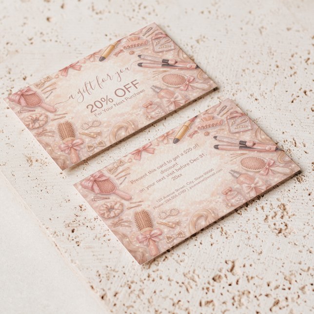 Carte De Réduction Marque de coiffeur florale romantique (Créateur téléchargé)