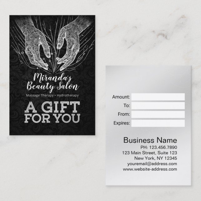 Carte De Réduction Massage Thérapie Guérison Mains Énergie Spa Bien-ê (Devant / Derrière)