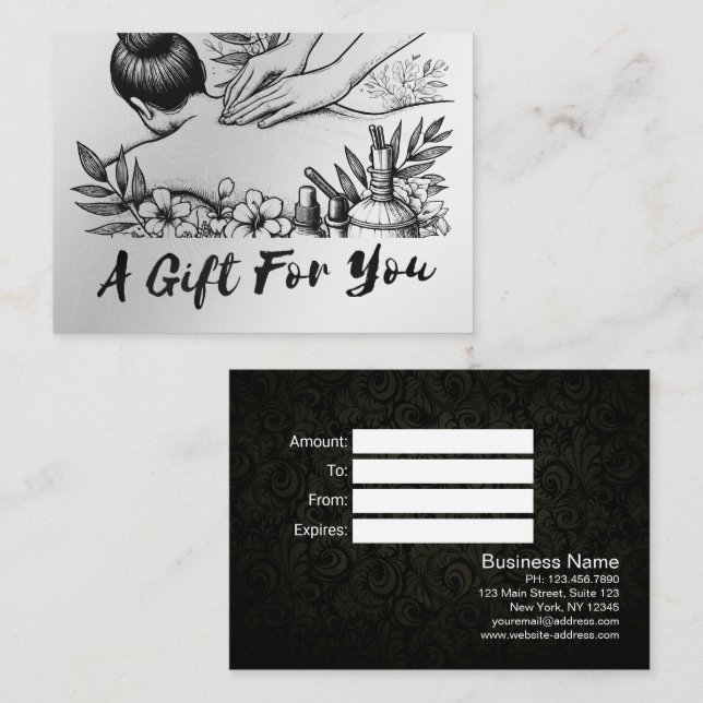 Carte De Réduction Massage Thérapie Guérison Mains Énergie Spa Bien-ê (Devant / Derrière)